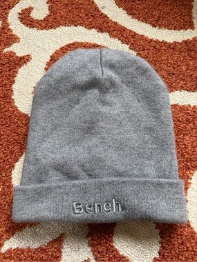 Bench Gray Ribbed Knit Hat with Logo Tag